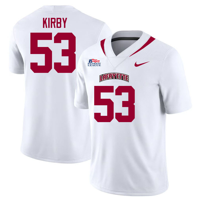 Lafayette Leopards #53 Fred Kirby College Football Jerseys,Uniforms-White
